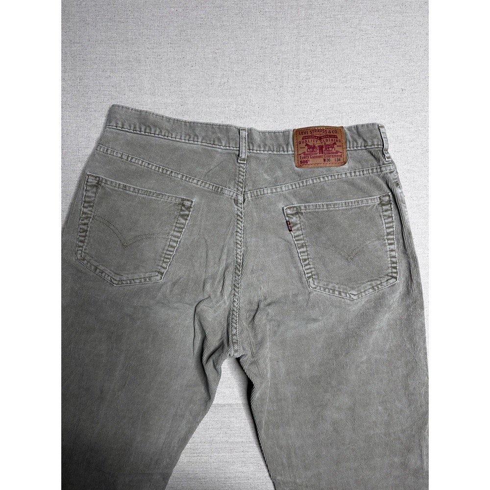 Vintage Levi's 505 Corduroy Pants Men's 36x34 Beige Regular Fit Straight Leg - Picture 9 of 12